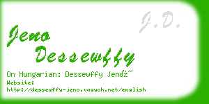 jeno dessewffy business card